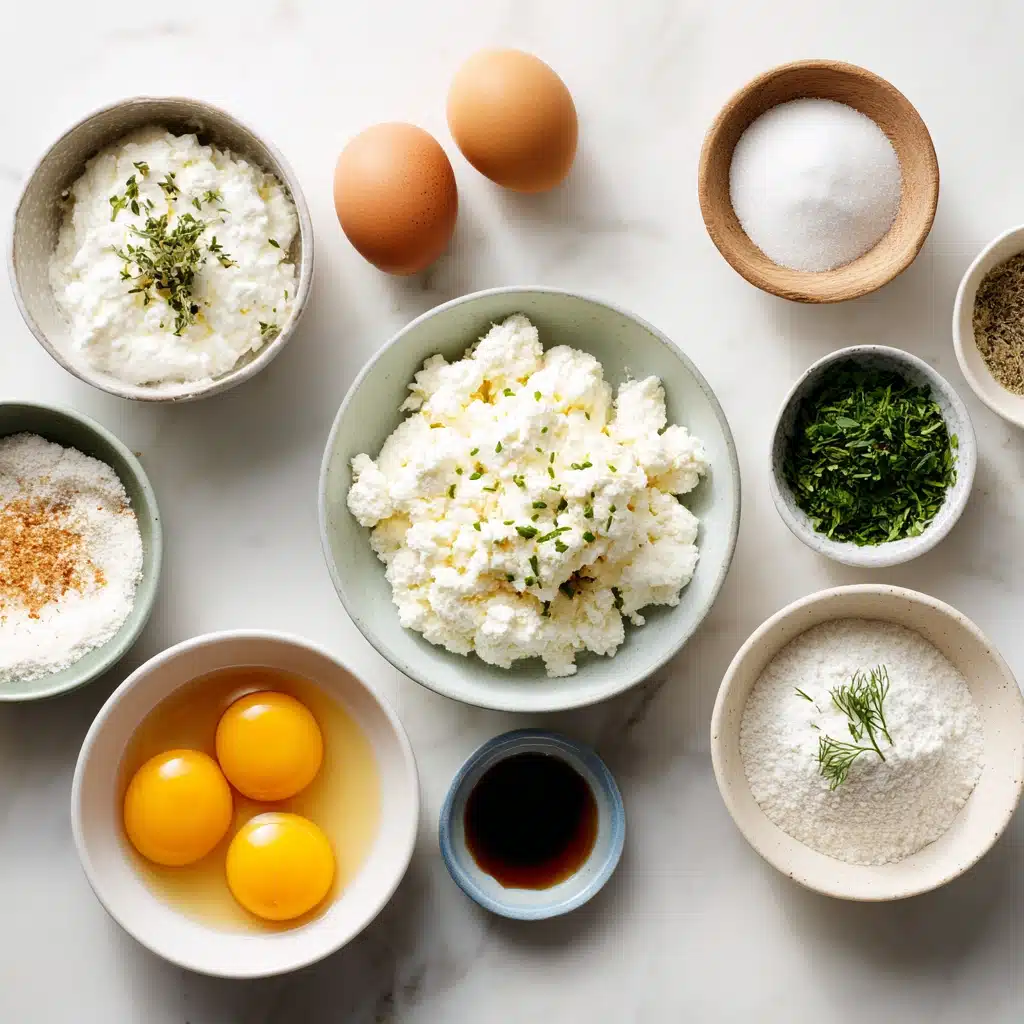 Cottage cheese and egg ingredients for cloud bread