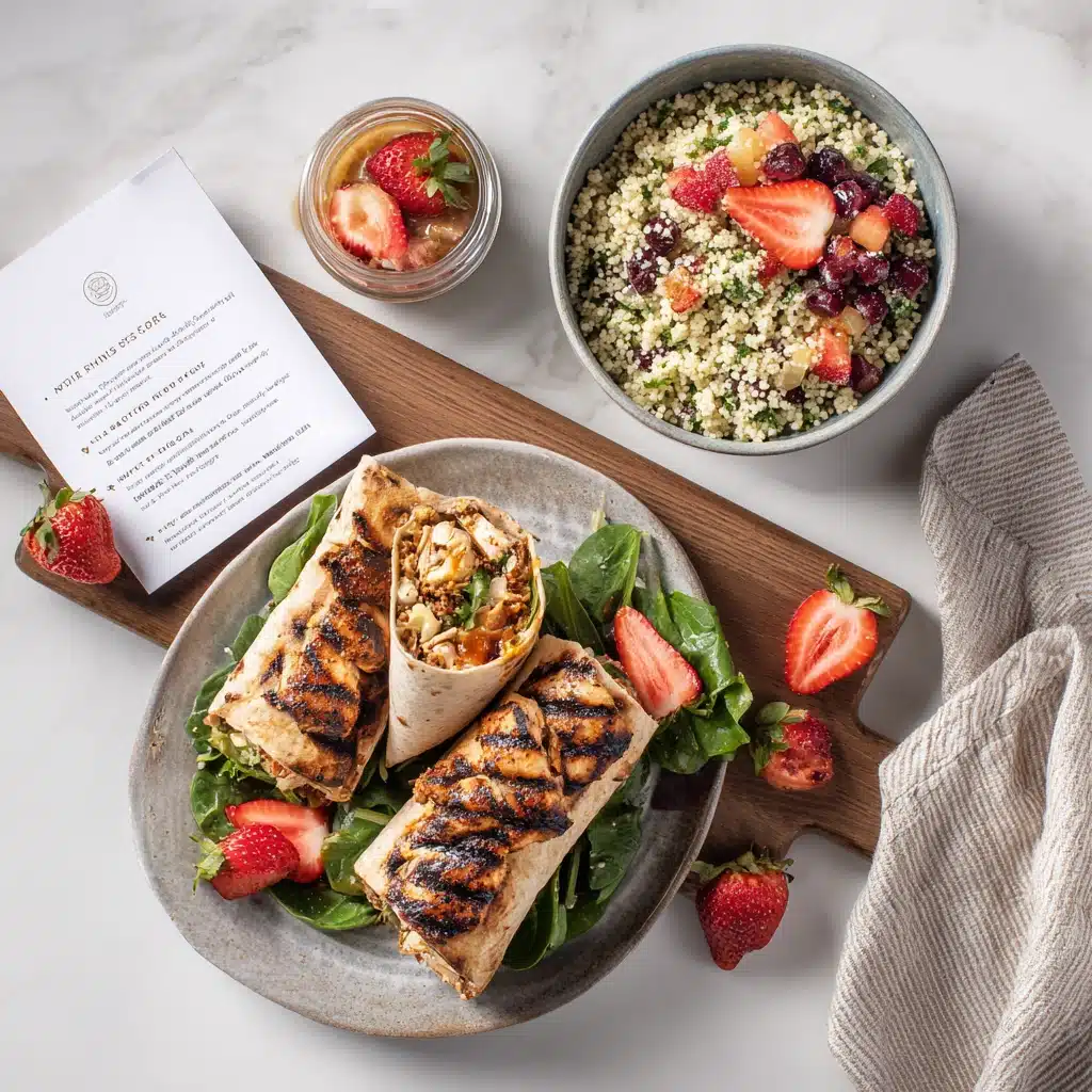 Easy summer dinner recipe card with quick meal ideas