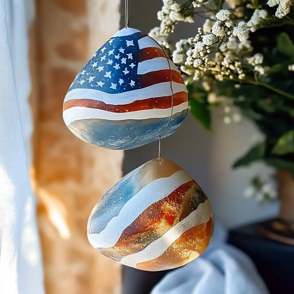 Patriotic painted rocks DIY