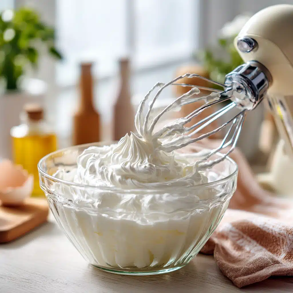 Stiff peaks egg whites for fluffy cloud bread