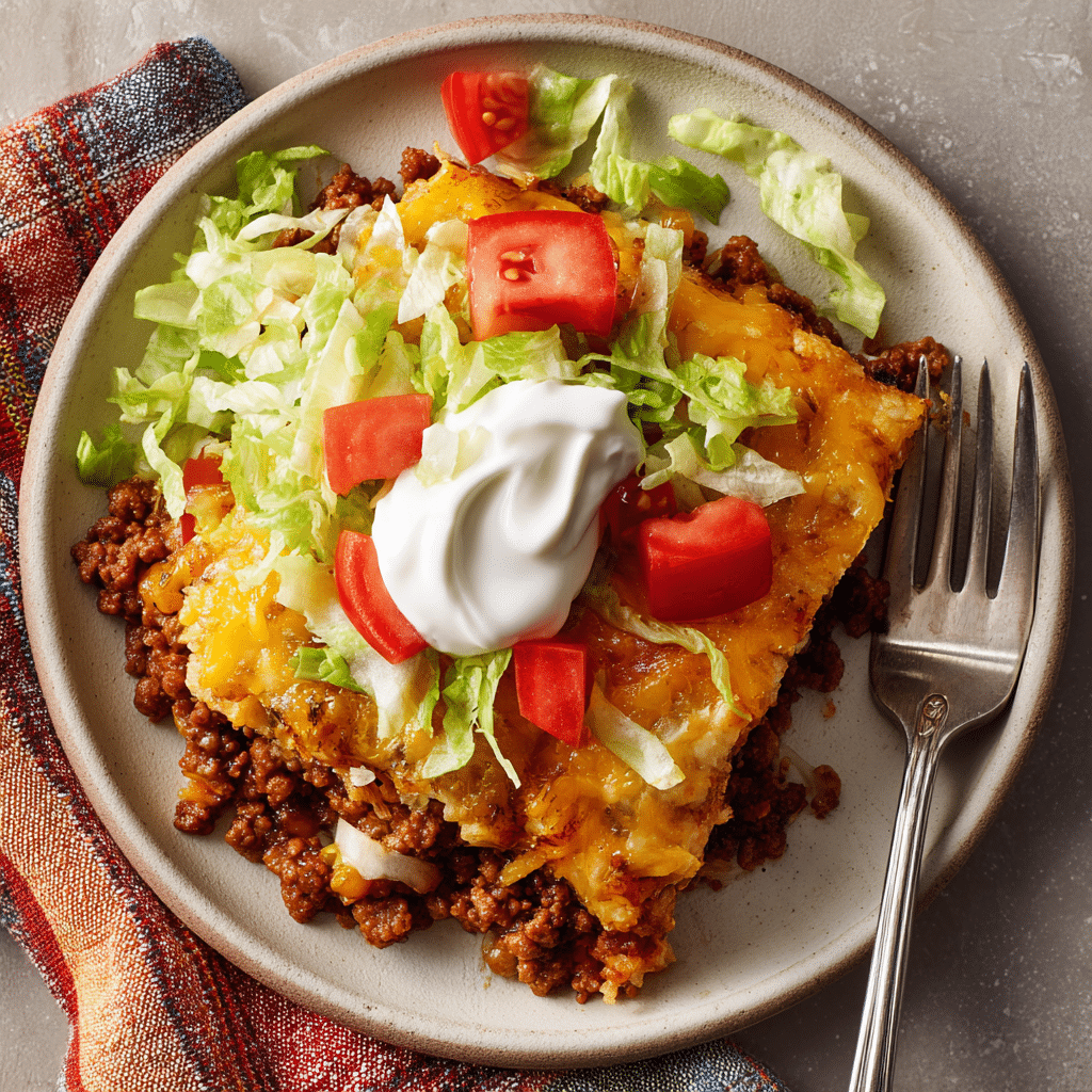 Taco casserole with Doritos cooling on a rack